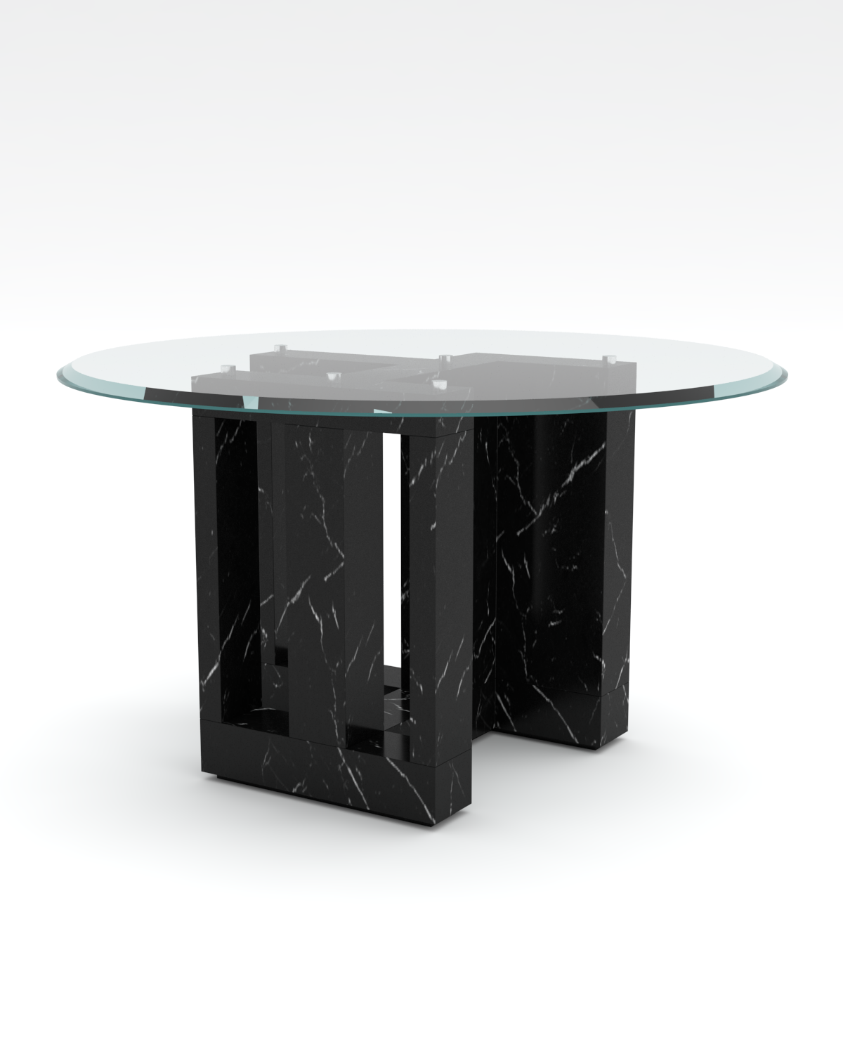 tavolo marmo nero e vetro Archeology 1.1 Pistore Marmi