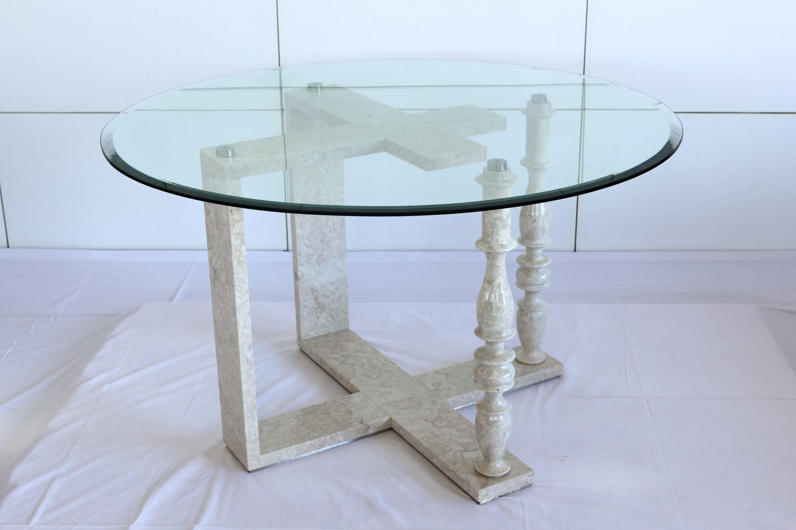 tavolo marmo e vetro Columns Frame Pistore Marmi