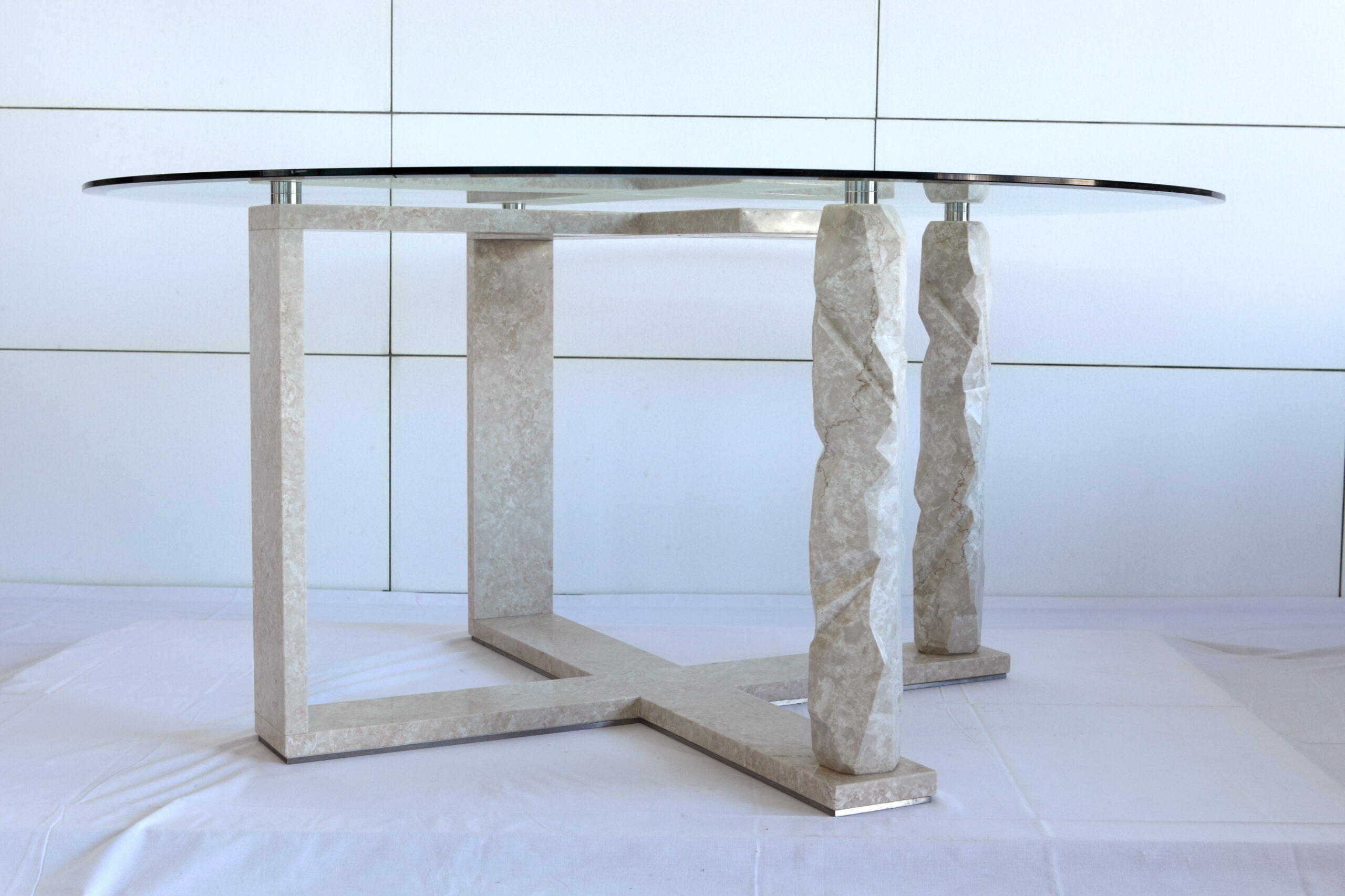 tavolo marmo vetro Rock Frame Pistore Marmi
